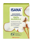 Isana Washable Cotton Pads for Gentle Cleansing 6 Count