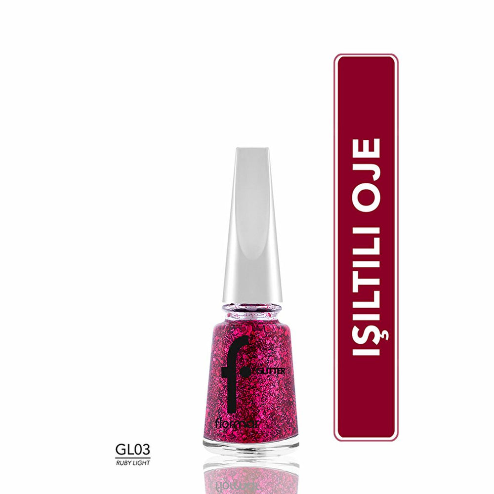 Flormar Glitter Yarı Saydam Simli Oje - Semi-transparent Glitter Nail Polish for Trendy Nail Art - view 2