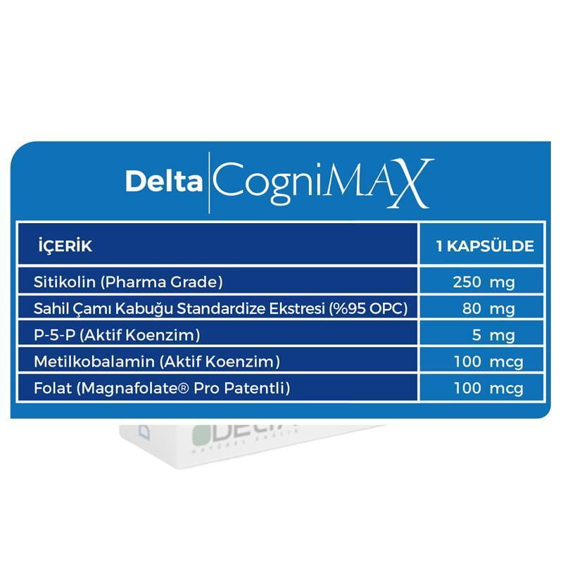 Delta Cognimax: Advanced Brain Health Supplement - Boost Memory, Focus &amp; Cognitive Support with Citicoline, Pine Bark Extract, Methylfolate, B6 &amp; B12 Delta Cognimax: Boost Memory &amp; Focus | Brain Health Supplement Cognimax, Citicoline supplement, Pine bark extract, Memory supplement, Brain health, Cognitive support, Methylcobalamin, Methylfolate, Dietary Supplement, cognitive function, memory, focus, attention, brain cells, antioxidant, nerve health, neurotransmitter synthesis, DNA synthesis, brain developme