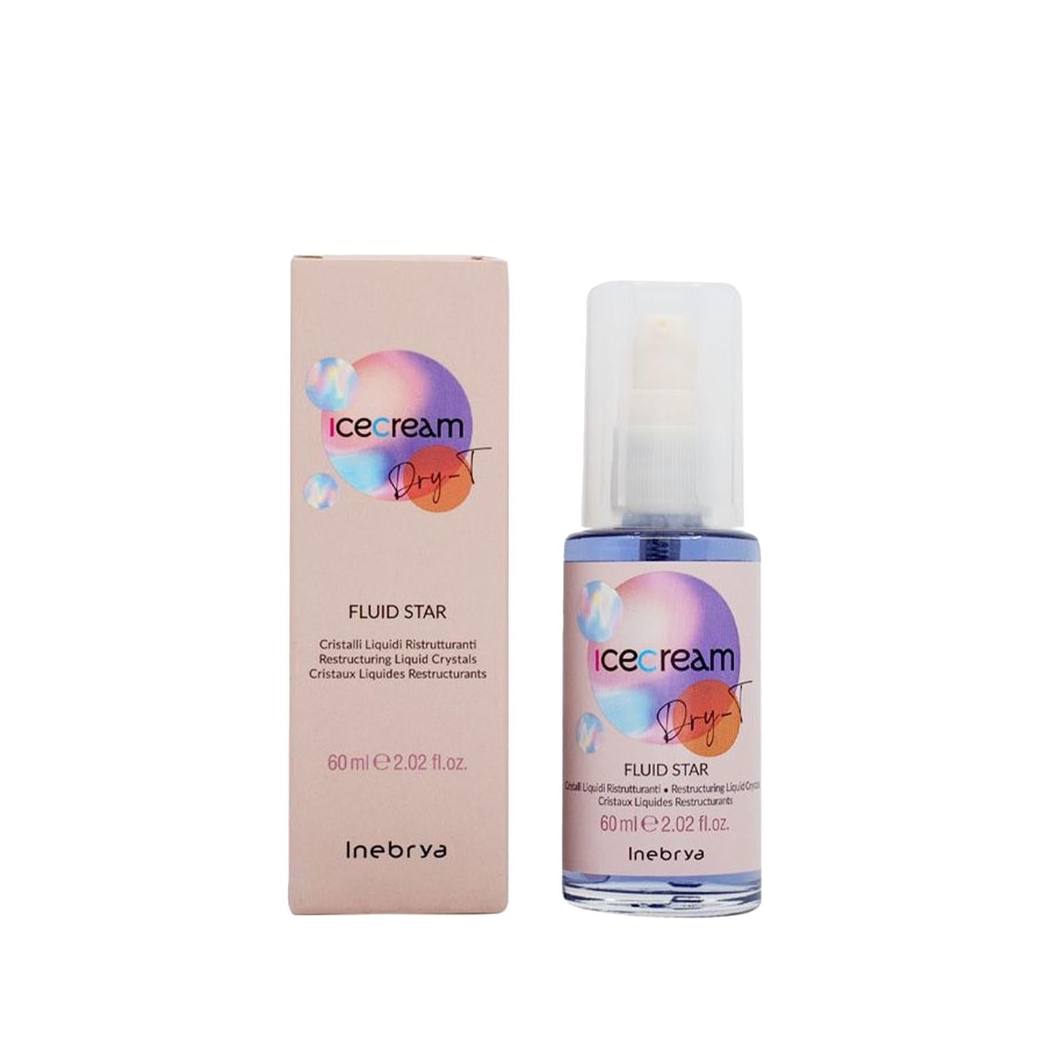 Inebrya Ice Cream Dry-T Fluid Star Hair Serum - Nourishing, Hydrating, and Protective - 60ml Inebrya Hair Serum for Dry Hair - Nourishing & Hydrating hair serum, dry hair care, Inebrya Ice Cream, Dry-T Fluid, nourishing hair products, hair nourishment, hydration, hair protection, leave-in treatment, pre-styling, post-styling, hair care, hair repair, damaged hair, dry hair, hair health, hair beauty