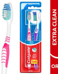 Colgate Extra Clean Manual Toothbrush - Effective Oral Hygiene for Back Teeth, Soft Tongue Cleaner, and - view 6