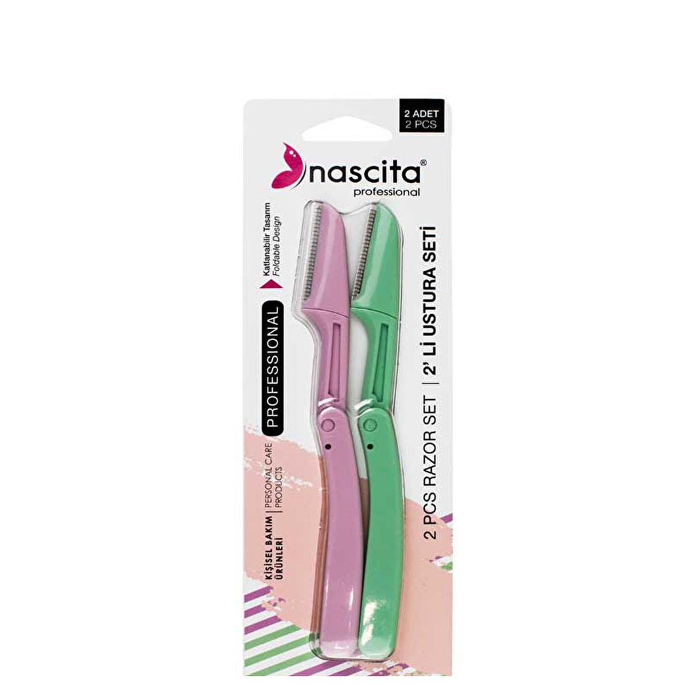 Nascita 2-Piece Folding Razor Set - Portable Travel Shaving Tool for Men & Women - Hygiene Products