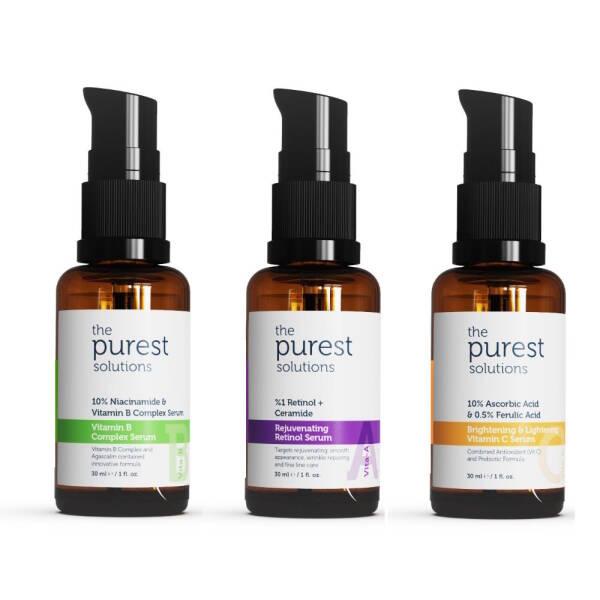 The Purest Solutions Skincare Serum Set - Anti-Aging, Brightening, and Hydrating Vitamin C, Retinol, and - Face Serum