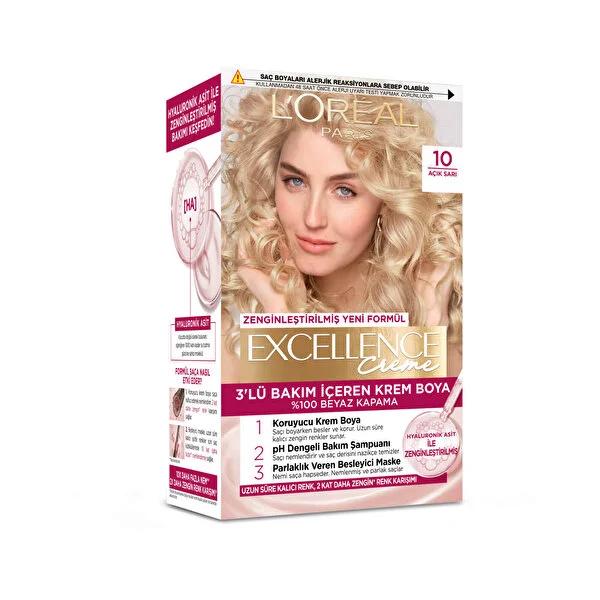 L'Oréal Paris Excellence Creme Hair Dye - 100% Grey Coverage, Nourishing Hyaluronic Acid Formula L'Oréal Paris Excellence Creme Hair Dye - 100% Grey Coverage Hair dye, Creme hair color, Hyaluronic acid hair care, At home hair coloring, Grey hair coverage, L'Oréal Paris, Excellence Creme, Hair care, Beauty products, Hair coloring, Salon quality hair dye