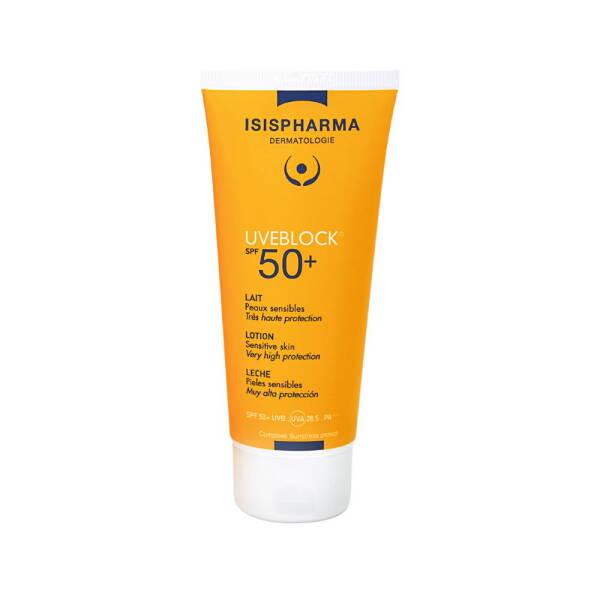 Isis Pharma Uveblock SPF50+ Sunscreen Lotion: High UVA/UVB Protection, Moisturizing, Non-Greasy Formula for Babies, Children & Sensitive Skin - 100ml Isis Pharma SPF50+ Sunscreen: UVA/UVB Protection for the Family SPF50+ sunscreen, UVA UVB protection lotion, sunscreen for babies, sunscreen for children, non-greasy sunscreen, moisturizing sunscreen, sun protection for sensitive skin, broad spectrum sunscreen, Isis Pharma sunscreen, sunscreen for face and body, sunscreen, sunblock, sun protection, baby sunscr