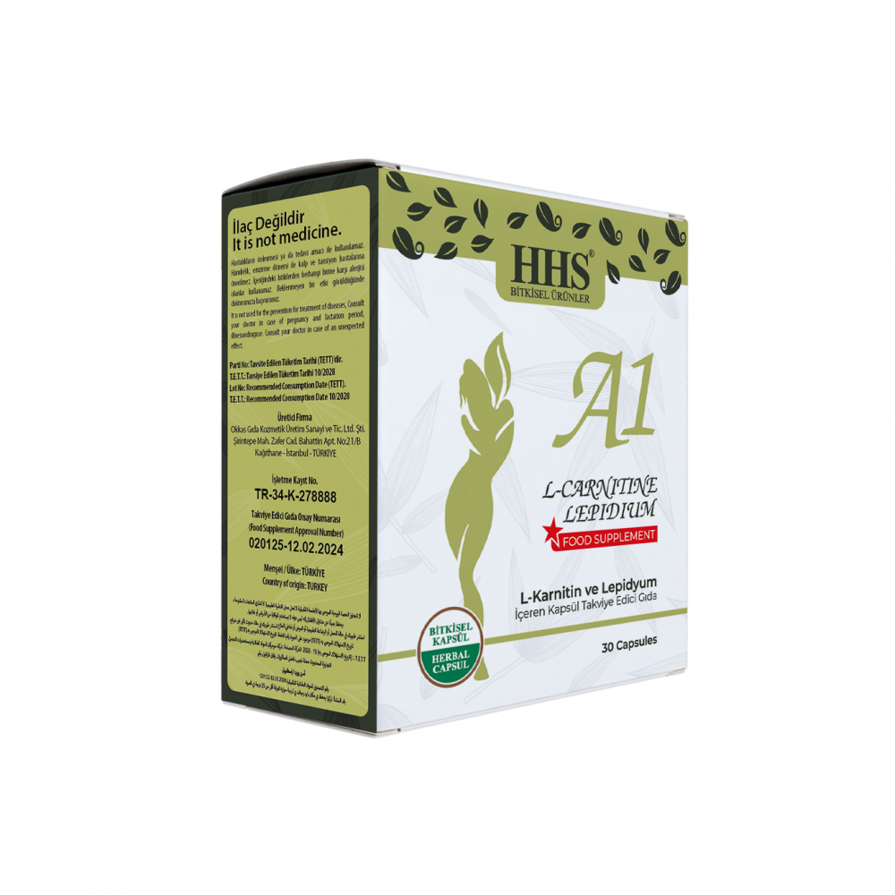 L-Carnitine Lepidium Supplement - 30 Capsules HHS A1 HHS Salk | Beauty Care Bag L-Carnitine Lepidium Supplement - 30 Capsules HHS A1 HHS Salk | Beauty Care Bag