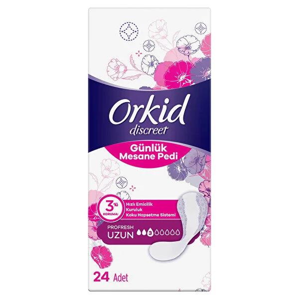 Orkid Discreet Long Incontinence Pads - Discreet Protection, Odor Control, Thin & Flexible - Bladder Leakage Protection Orkid Discreet Long Pads - Incontinence Protection & Odor Control incontinence pads, urinary incontinence pads, discreet incontinence protection, long incontinence pads, thin incontinence pads, odor control pads, adult incontinence pads, Orkid Discreet, bladder leakage pads, pads for sensitive bladder, incontinence, urinary incontinence, discreet protection, long pads, thin pads, odor cont
