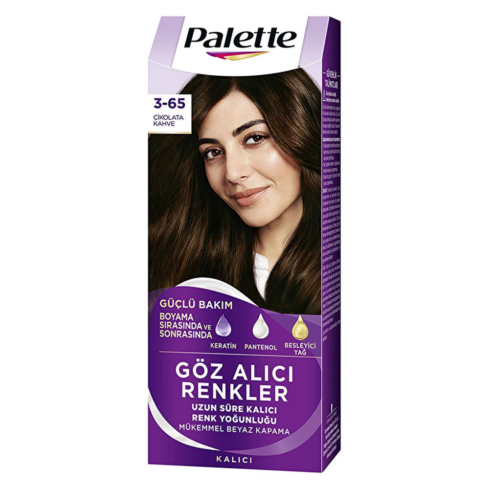 Palette Hair Dye - Intense Chocolate Brown Color with Keratin Care - view 3