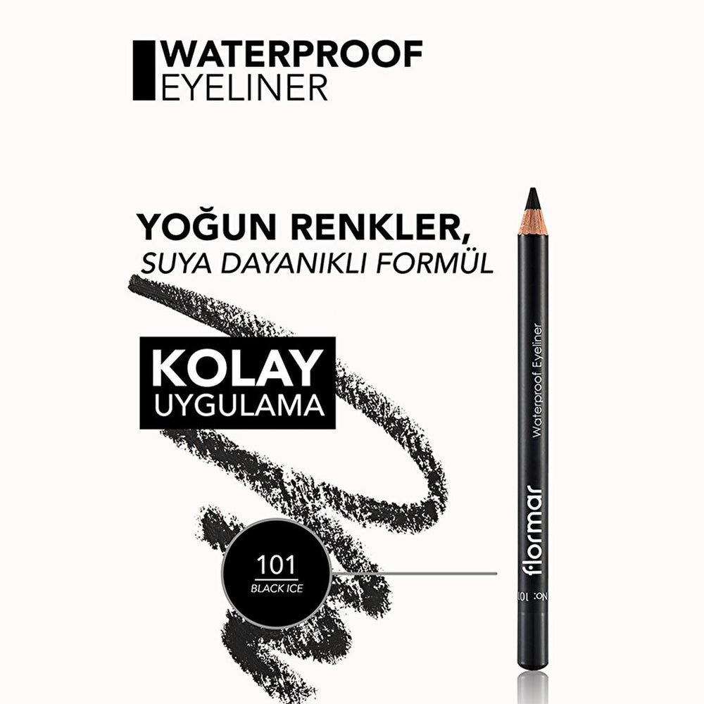 Flormar Mat Eyeliner - Waterproof & Intense Pigment, Long-Lasting Eye Makeup for Precise Look - view 3