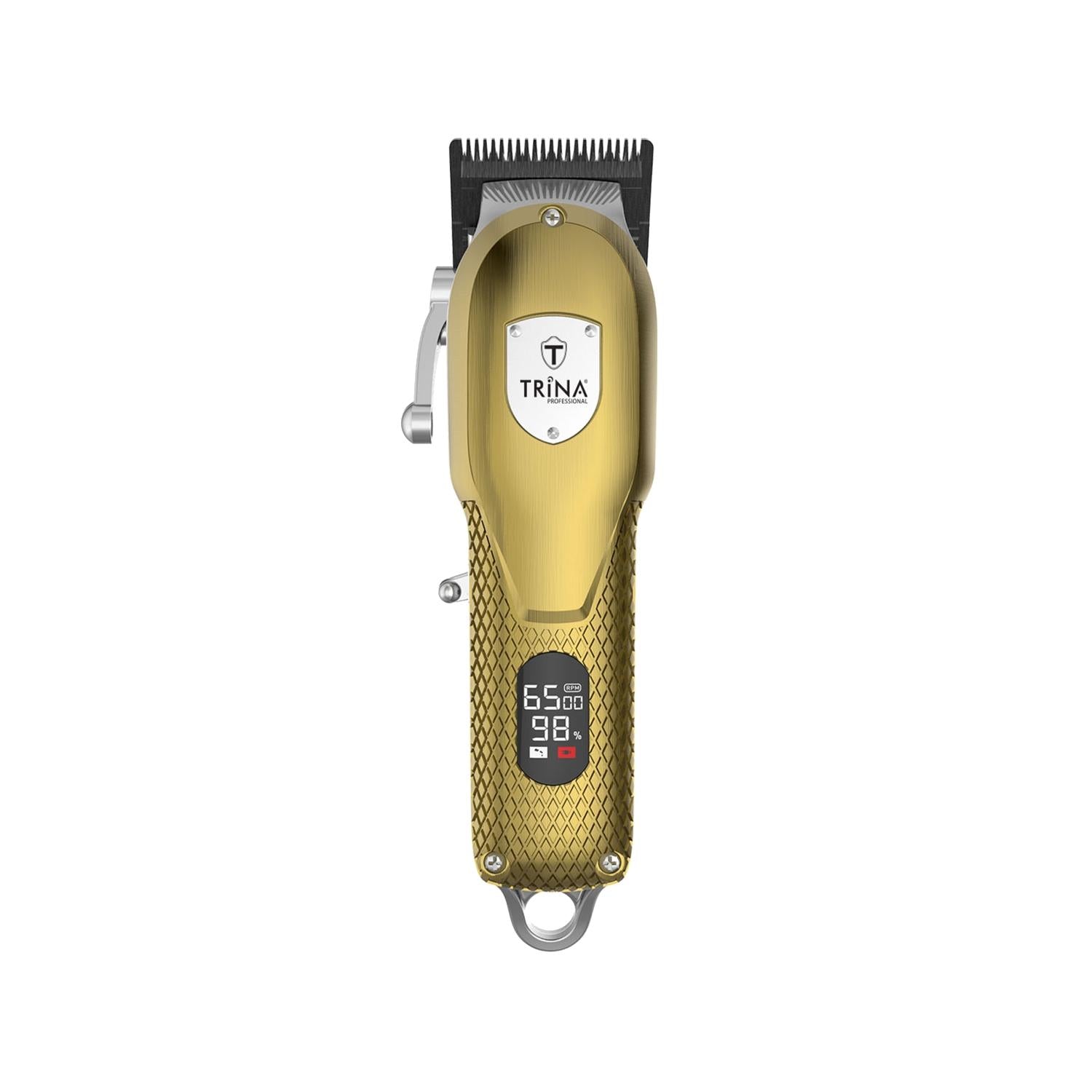 Trina Premium Gold Hair Clipper TRNSACKS0045 - Professional Cutting Tool for Barbers &amp; Home Use Trina Gold Hair Clipper - Premium Cutting Tool Trina Hair Clipper, Premium Hair Cutting Machine, Gold Hair Clipper, TRNSACKS0045, Professional Hair Cutting Tools, Barbers, Hairstylists, Home Hair Cutting, Premium Quality, Efficient Hair Cutting, Luxury Hair Clippers, Trina Premium Gold