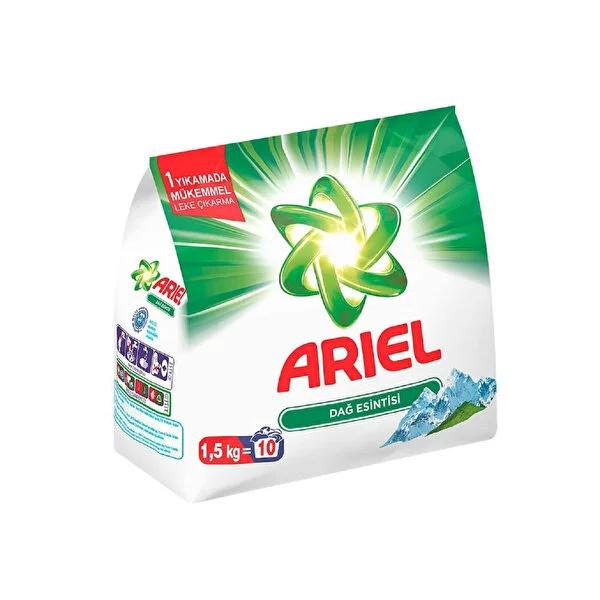 Ariel Mountain Fresh Concentrated Laundry Detergent Powder - Deep Cleaning, Stain Remover, Odor Eliminator, Color Safe, Effective at 30°C, 1500 gr Ariel Laundry Detergent - Stain Remover & Odor Eliminator laundry detergent, concentrated detergent, stain remover, odor eliminator, color safe detergent, 30°C effective detergent, Ariel detergent, powder laundry detergent, deep cleaning detergent, fresh scent laundry detergent, washing powder, clothes cleaner, stain removal, odor control, color protection, low t
