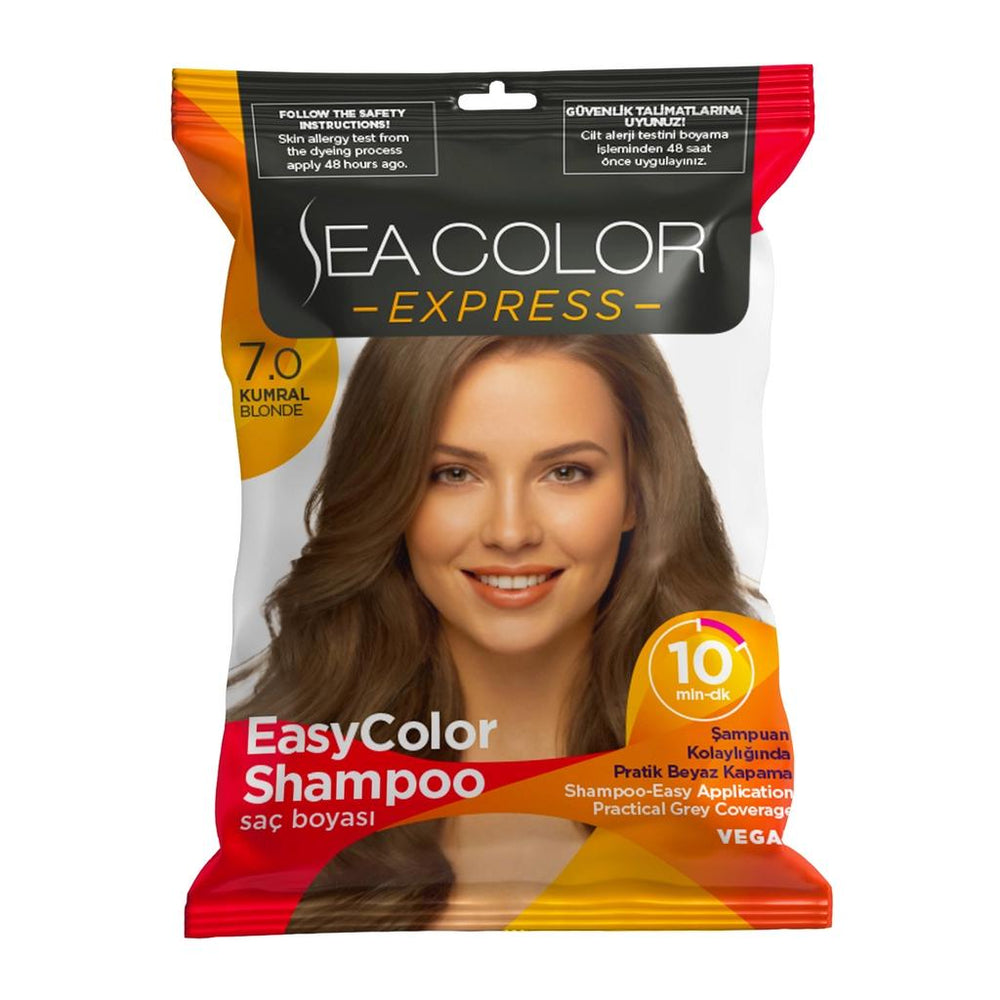 Sea Color Express Hair Dye Shampoo 7.0 Medium Blonde