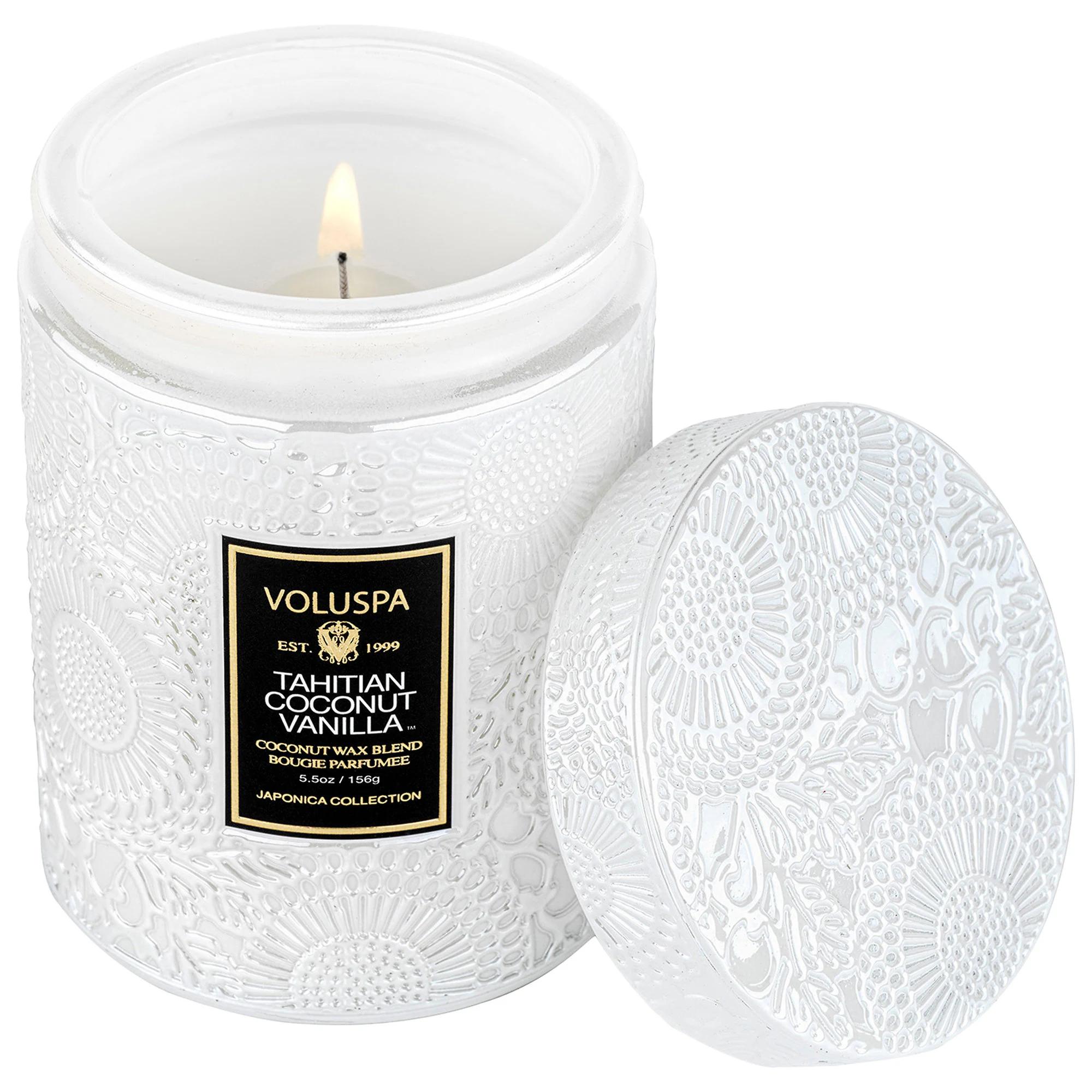 Voluspa Mini Tahitian Vanilla Coconut Scented Candle - 50 Hour Burn Time, Tropical Aromatherapy, Home Fragrance Voluspa Vanilla Coconut Candle - Tropical Scent, 50 Hour Burn Scented Candle, Vanilla Coconut Candle, Tropical Candle, Long Burning Candle, Aromatherapy Candle, Home Fragrance, Voluspa Candle, Coconut Wax Candle, Warm and Sweet Candle, Tahitian Vanilla Candle, candle, vanilla candle, coconut candle, tropical scent, home decor, relaxation, stress relief, aromatherapy, gifts, gifts for her, gifts fo