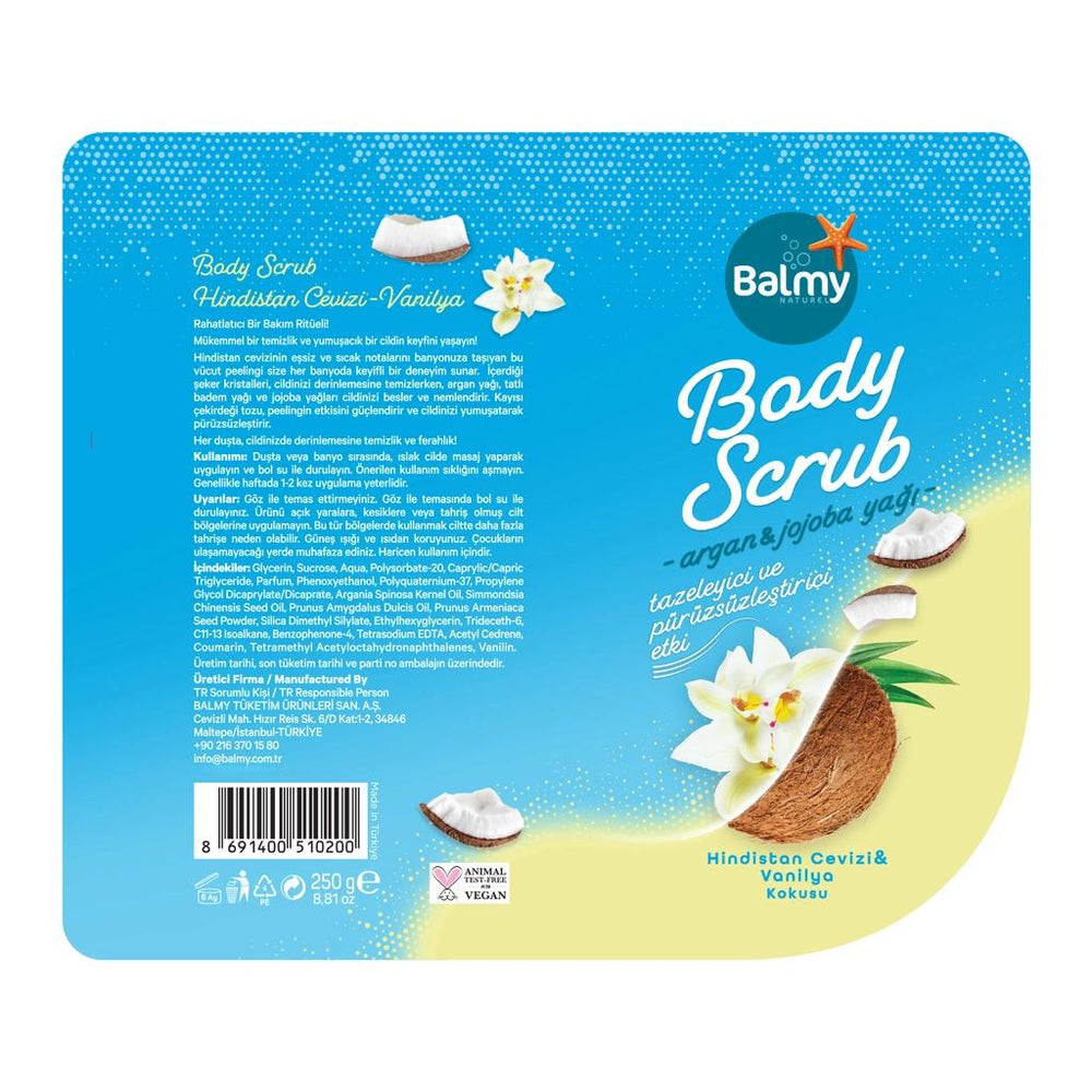 Balmy Coconut Exfoliating Body Scrub for Smooth Skin 250g