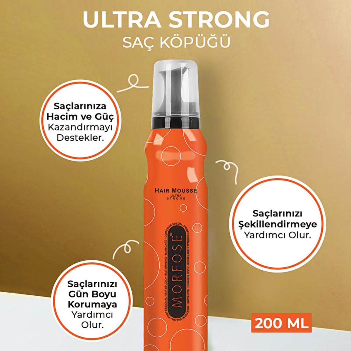 Morfose Ultra Strong Hair Styling Mousse - 6.76 fl oz - Strong Hold, Multivitamin Enriched, Non-Residue Formula Morfose Ultra Strong Hair Mousse - Strong Hold & Nourishing Hair styling mousse, Strong hold hair product, Multivitamin hair care, Non-residue hair styling, Daily hair styling product, Hair care, Styling products, Hair mousse, Morfose hair products, Hair styling, Multivitamin enriched, Non-residue formula, Daily use hair products