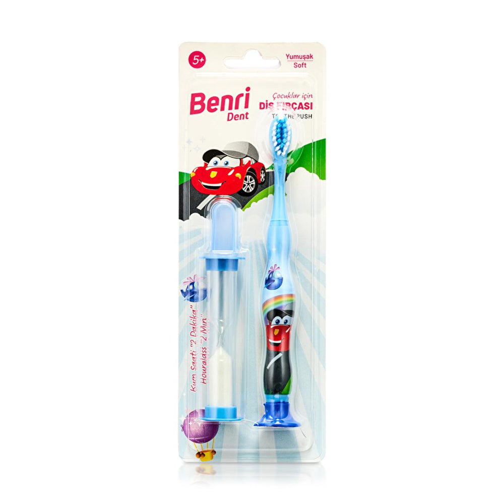 Benri Dent Children's Toothbrush with Soft Bristles & 2-Minute Sand Timer - Gentle on Teeth & Gums, Ergonomic - view 2