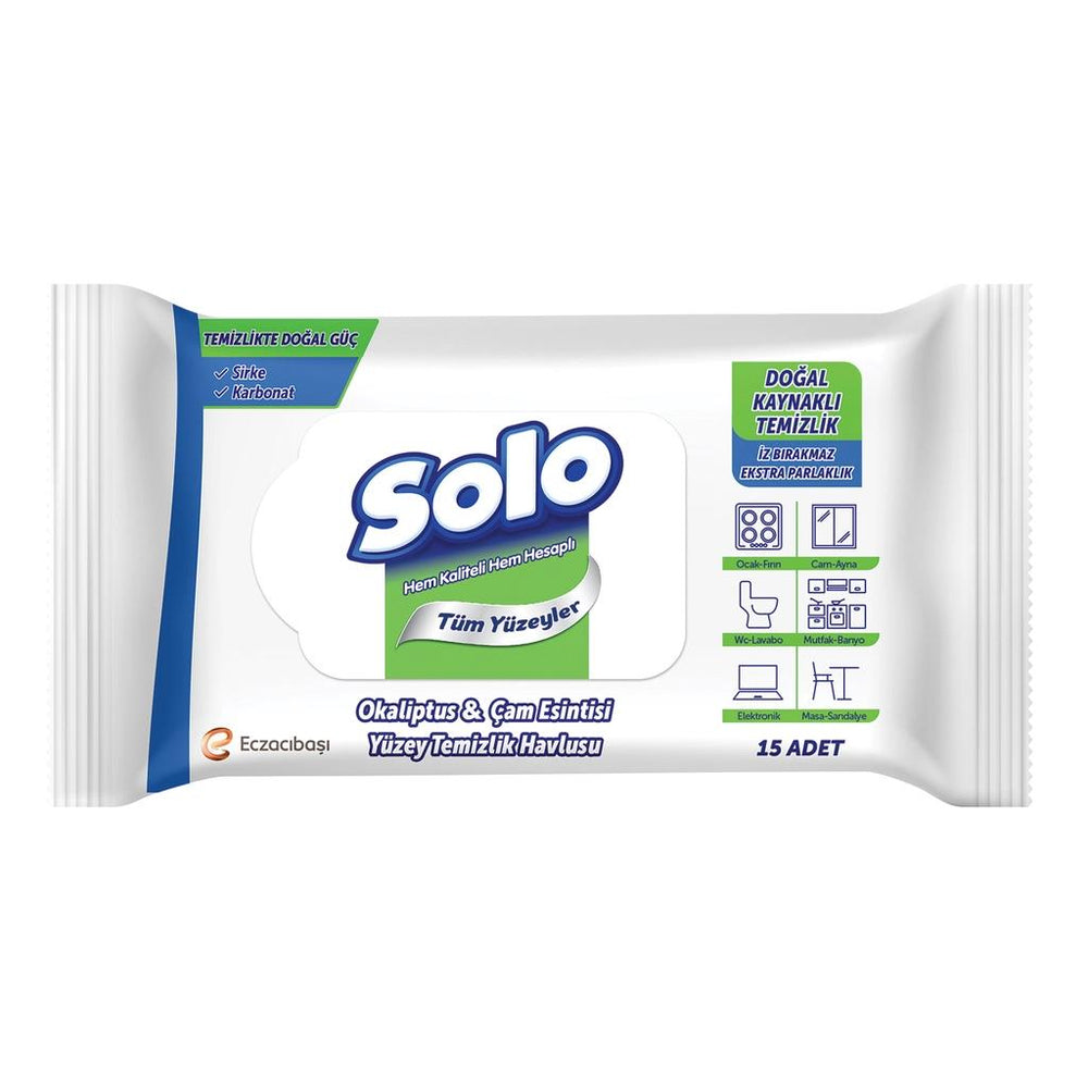 Solo Surface Cleaning Wipes Eucalyptus & Pine 15-Count