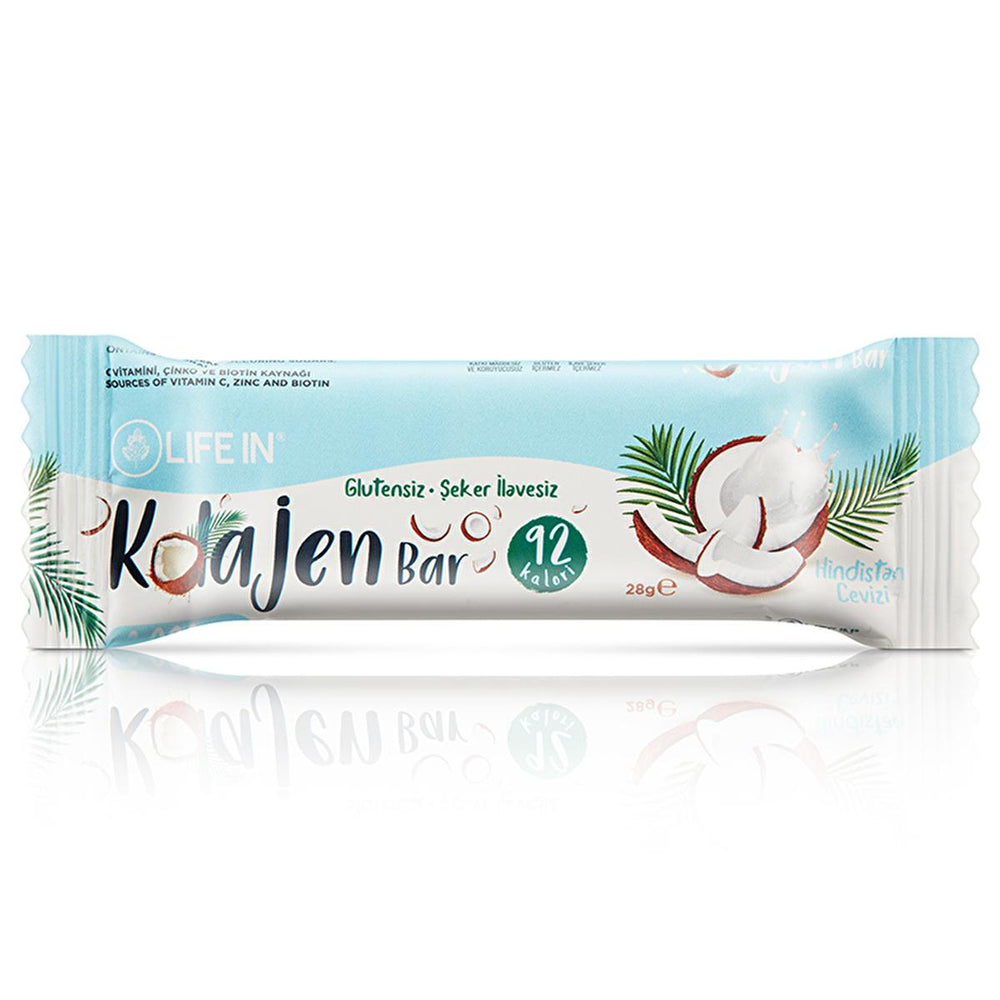 Life In Hindistan Collagen Bar - Gluten-Free, High Fiber, No Added Sugar Snack - Vitamin & Supplement