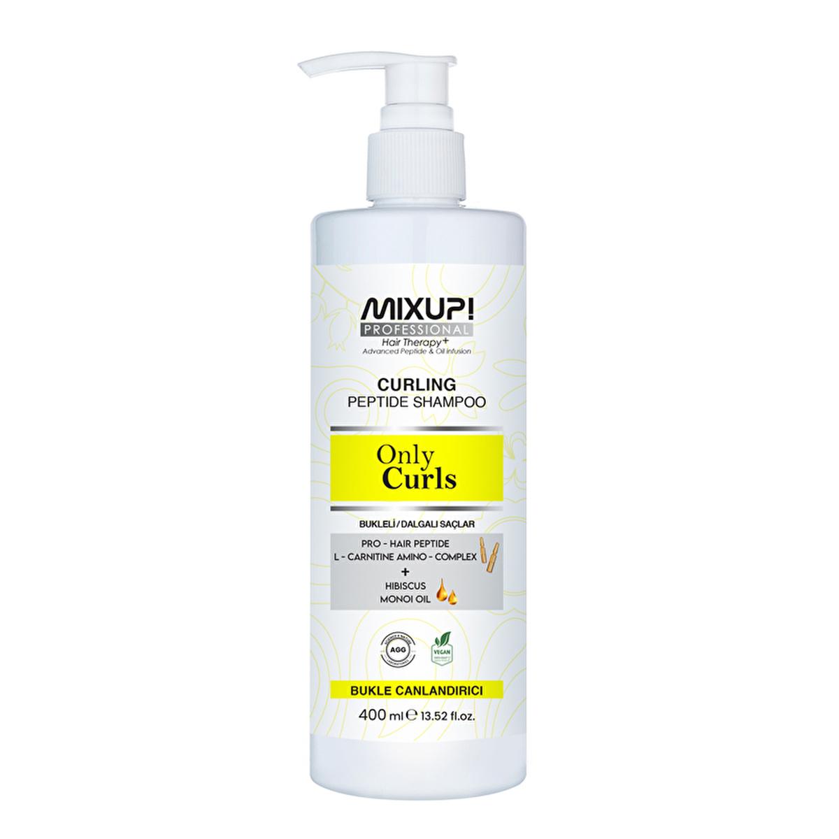 Mixup! Only Curls Bukle Canlandırıcı Peptit Şampuan 400 ml - Nourishing Curly Hair Shampoo with Peptide and Hibiscus Oil Mixup! Curly Hair Shampoo - Defines Curls & Nourishes Hair curly hair shampoo, curl defining shampoo, nourishing shampoo for wavy hair, peptide shampoo, hibiscus and monoi oil hair care, curly hair care, wavy hair products, hair nourishment, curl definition, frizz reduction, hair moisture, hair softness, hair shine, hair health, hair vitality, natural ingredients, hair care routine, daily