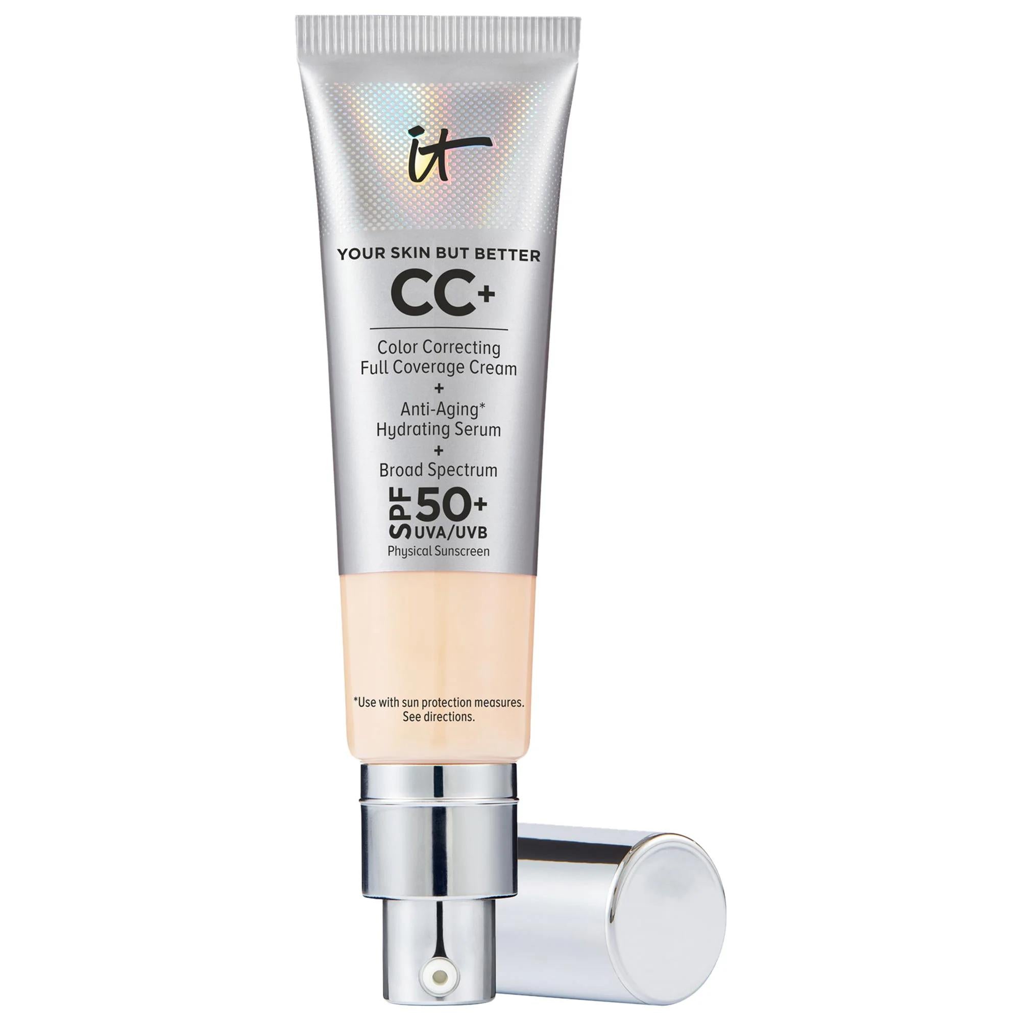 IT Cosmetics CC+ Cream Full Coverage Foundation SPF 50+: Hydrating, Anti-Aging, Color Correcting Makeup for Flawless Skin & Sun Protection IT Cosmetics CC Cream Foundation: Full Coverage, SPF 50 & Hydrating CC Cream Foundation, Full Coverage Foundation, SPF 50 Foundation, Hydrating Foundation, Anti-aging Foundation, Color Correcting Cream, Makeup for acne scars, Makeup for redness, Foundation for uneven skin tone, Hyaluronic Acid Foundation, foundation, makeup, face makeup, full coverage makeup, sunscreen f