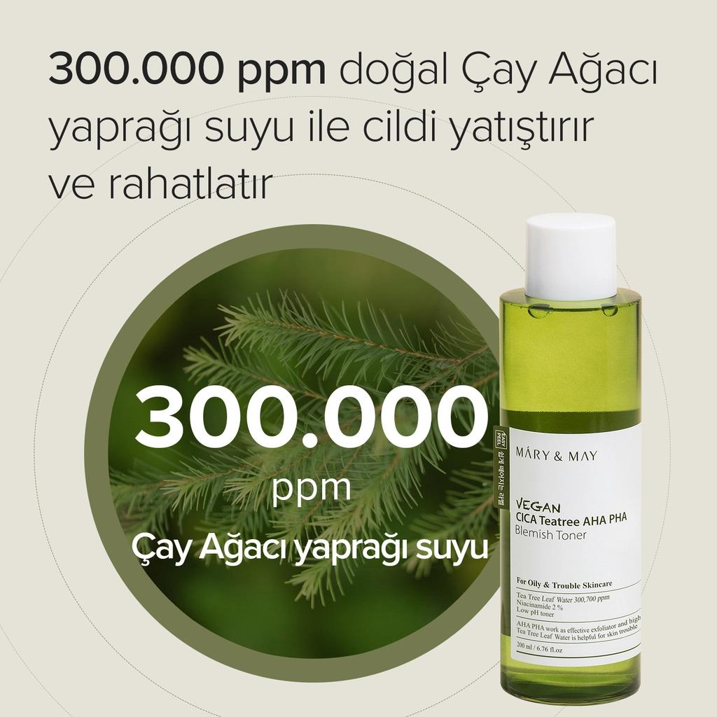 Mary &amp; May Cica Tea Tree AHA PHA Toner 200ml