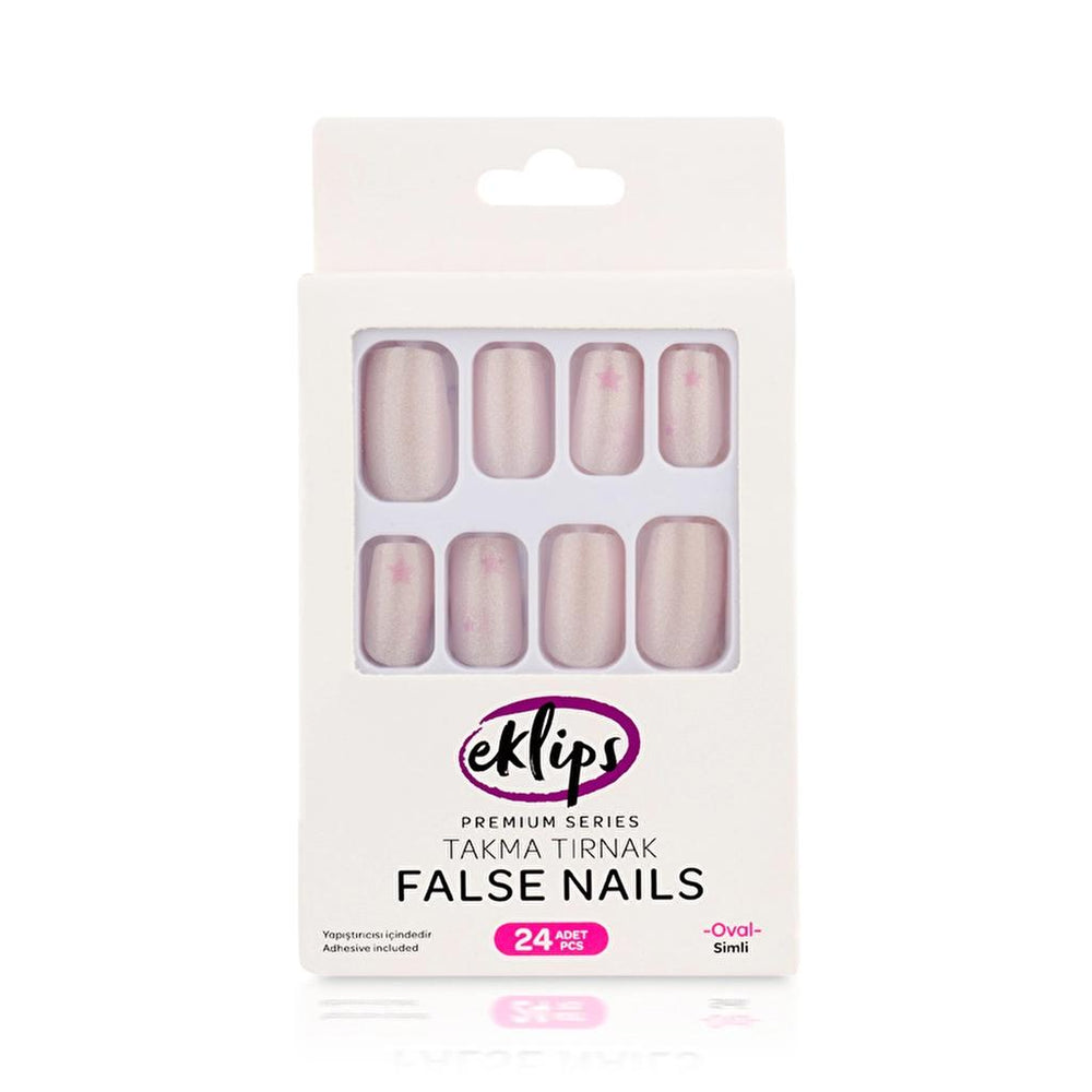 Eklips Glitter Light Oval Press-On Nails 24 Count