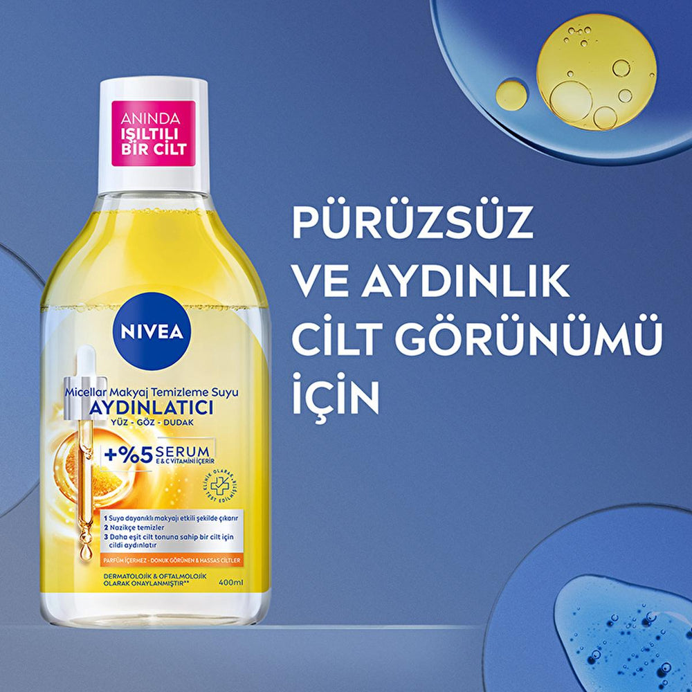 Nivea Micellar Makeup Cleansing Water with 5% Serum - Gentle, Brightening, and Hydrating Makeup Remover for - view 5