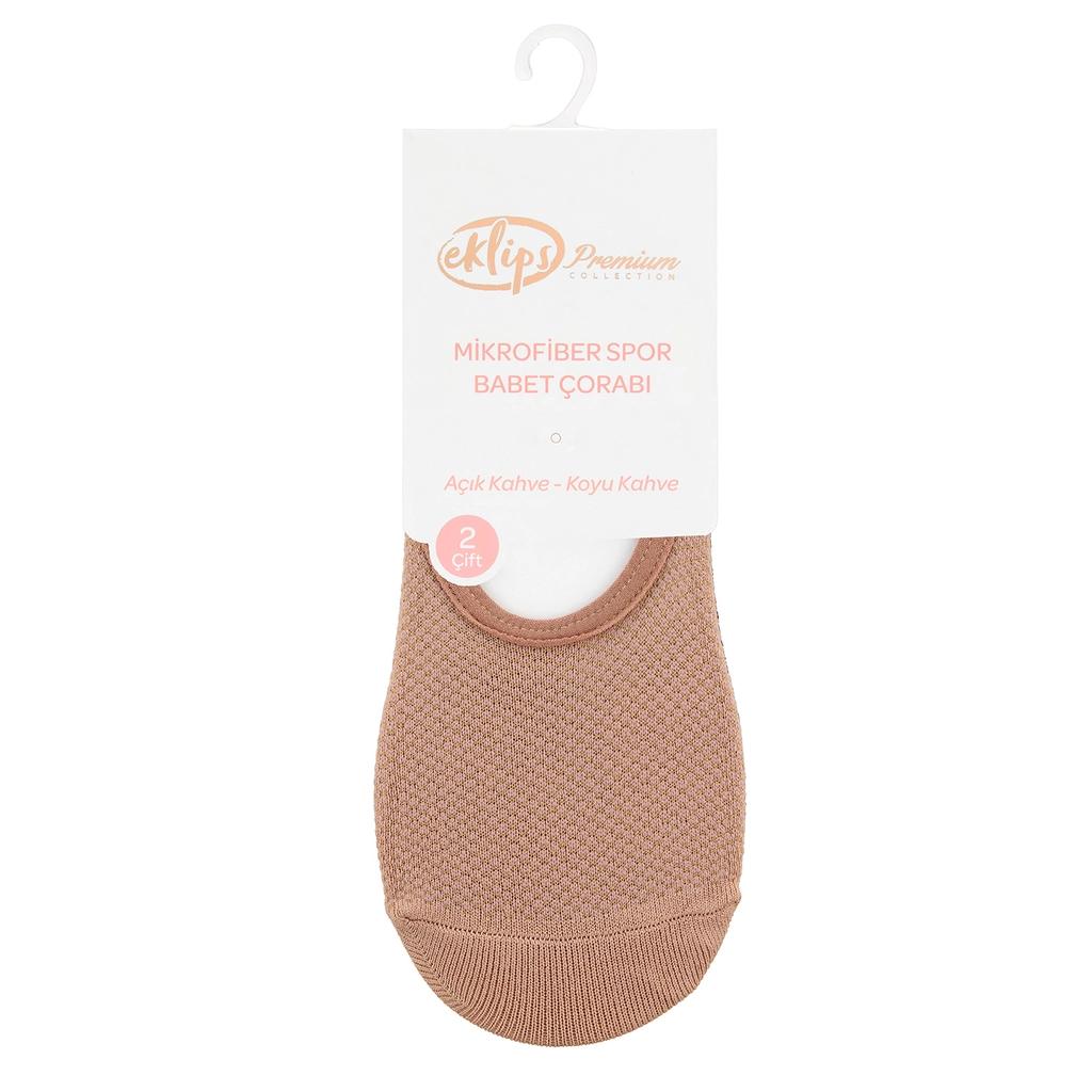 Eklips Premium Micro No-Show Socks Invisible Fit Brown 2-Pack