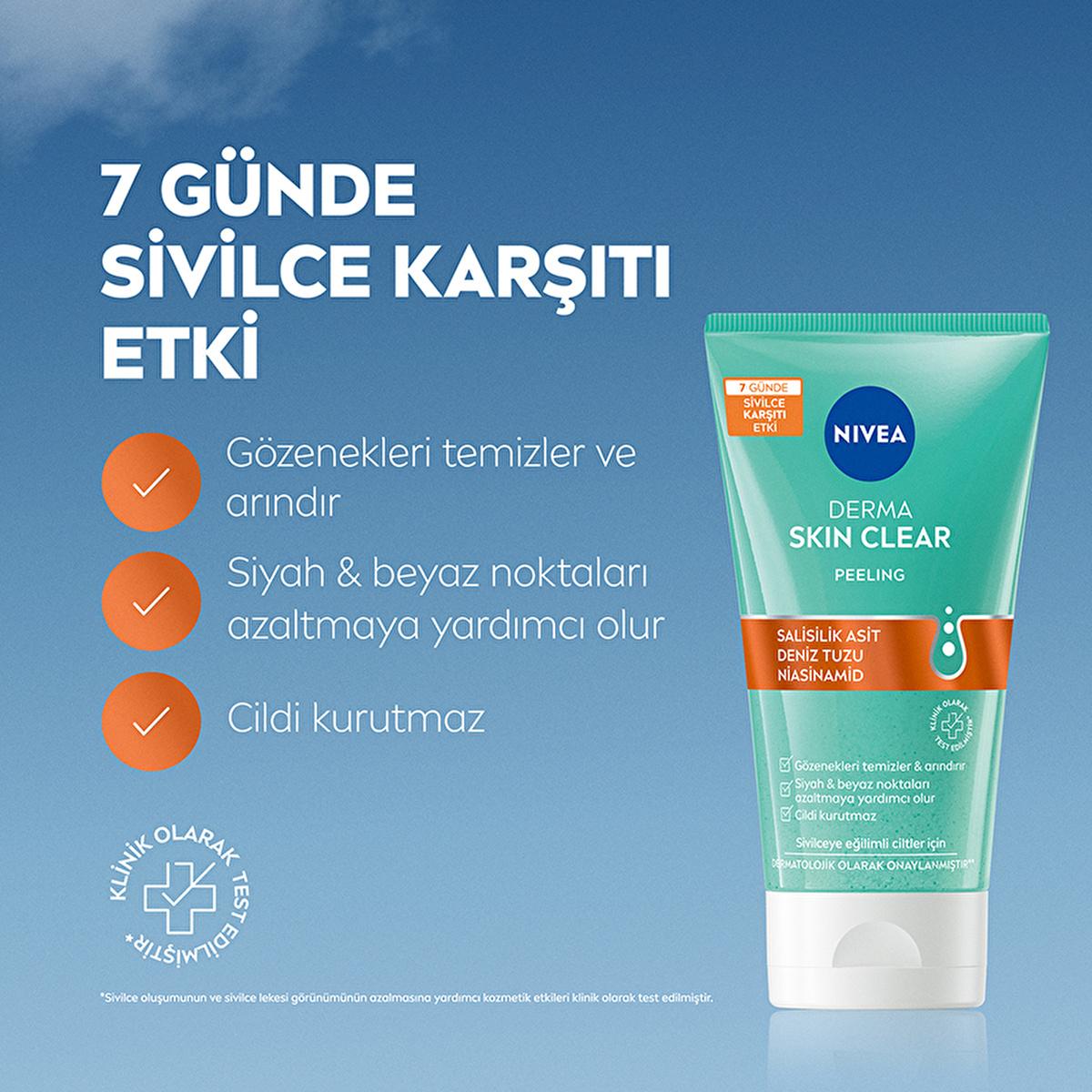 Nivea Derma Skin Clear Acne Fighting Face Peeling - Deep Cleansing, Exfoliant for Acne Prone Skin Nivea Derma Skin Clear Acne Peeling - Deep Cleansing acne fighting face peeling, deep cleansing facial exfoliant, Nivea Derma Skin Clear, salicylic acid face wash, acne prone skin care, facial exfoliating peeling, skincare for acne, clear complexion, dermatologically tested, sensitive skin friendly, skincare routine, acne reduction, black spot removal, white spot removal, pore minimizer