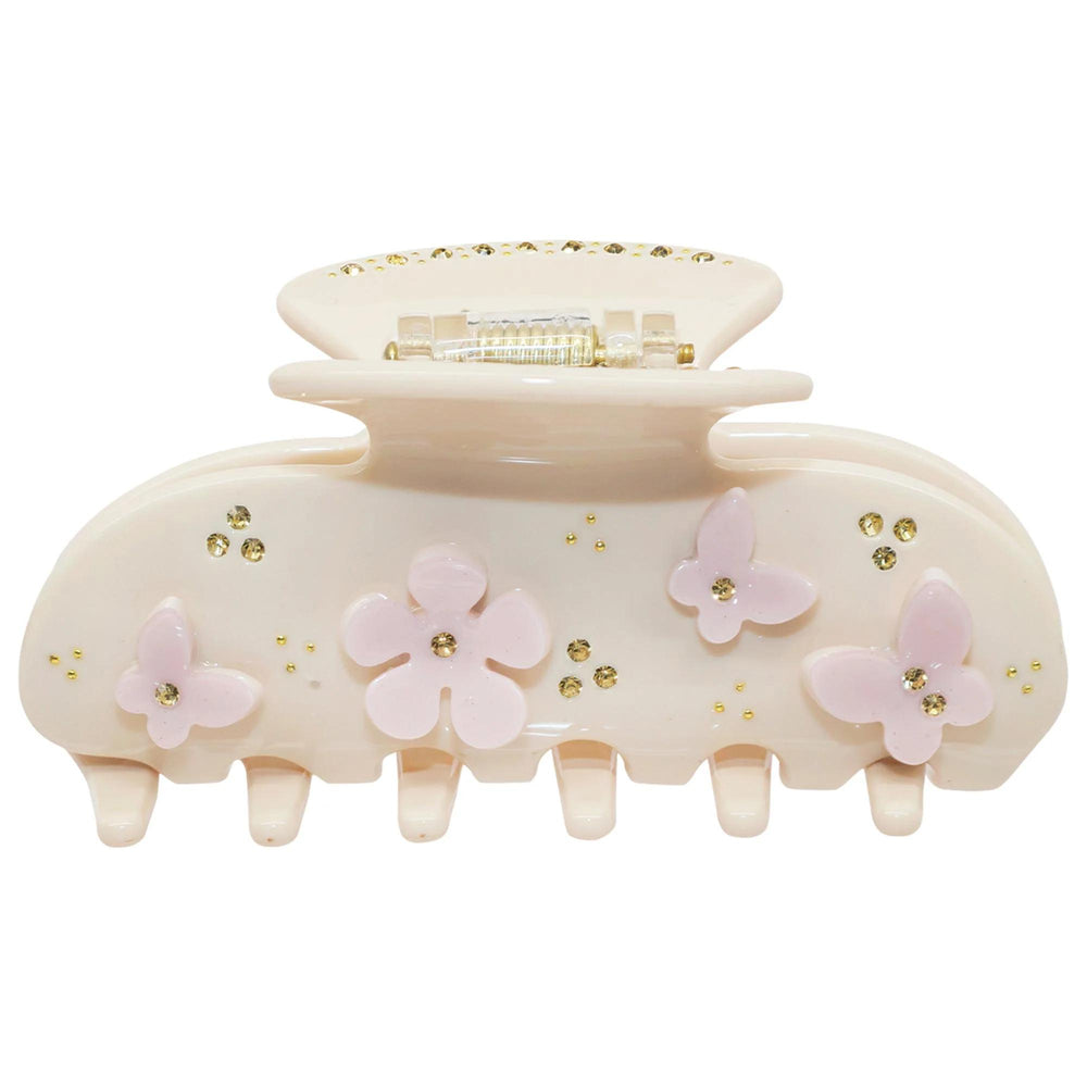 Emi Jay Sweetheart Pink Floral Hair Claw Clip - Secure Grip, Stylish & Biodegradable Accessory for All Hair Types Emi Jay Pink Floral Hair Claw: Stylish & Secure Hold hair claw clip, small claw clip, fashion hair clip, biodegradable hair clip, hair styling accessory, decorative hair clip, hair clip for all hair types, pink floral hair clip, hair accessories, hair clip, claw clip, biodegradable acetate, eco-friendly, secure grip, comfortable, versatile, styling, low bun, half-up style, straight hair, wavy ha