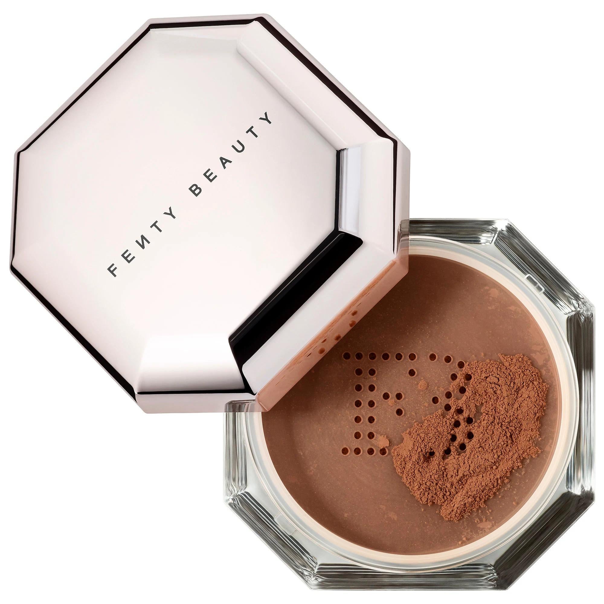 Fenty Beauty Pro Filt&#39;r: Weightless Loose Setting Powder for Shine Control &amp; Photo-Ready Perfection - Cruelty-Free Fenty Beauty Setting Powder - Shine Control &amp; Flawless Finish setting powder, loose setting powder, retouch powder, shine control powder, blurring powder, photo-ready powder, cruelty-free setting powder, weightless setting powder, makeup setting powder, pore minimizing powder, makeup, face makeup, cosmetics, beauty, oil control, long-lasting makeup, flawless finish, makeup for oily skin, gifts 