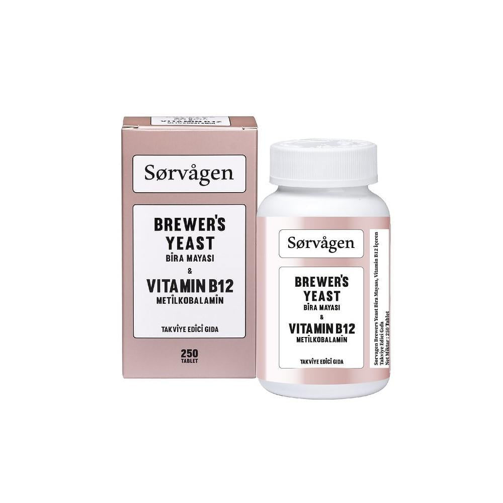 Sorvagen Brewer's Yeast Vitamin B12 Supplement - 250 Tablets - Natural Vitamin B12 & Mineral Support Sorvagen Brewer's Yeast Vitamin B12 - Natural Supplement Brewer's Yeast Supplement, Vitamin B12 Supplement, Dietary Supplement, Health Supplement, Sorvagen Brewer's Yeast Vitamin B12, Natural Vitamin B12, Mineral Support, Health-conscious, Dietary Restrictions, Nutritional Supplement, Vitamin and Mineral Support
