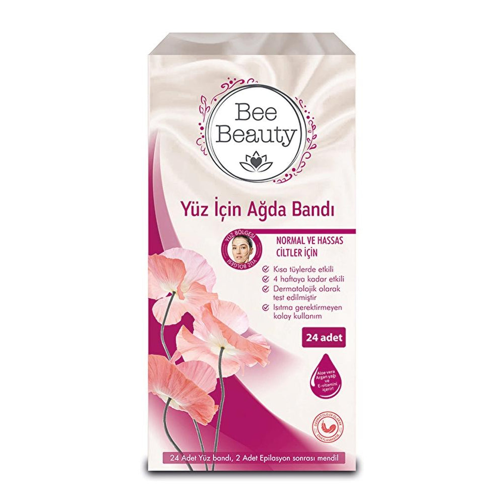 Bee Beauty Facial Wax Strips for Smooth Skin 24-Pack
