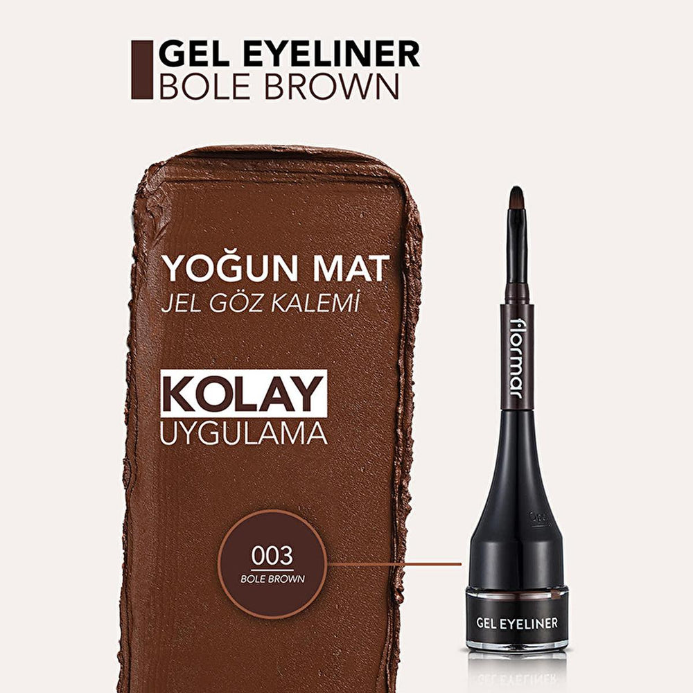 Flormar Gel Eyeliner - High Pigment, Long Lasting, Matte Finish Eye Makeup for Dramatic Look - view 5