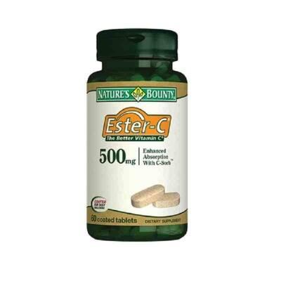 Nature's Bounty Ester-C 500mg - 60 Tablets - Gentle Vitamin C for Immune Support, Gluten & Dairy Free Nature's Bounty Ester-C 500mg: Gentle Immune Support Ester-C 500mg, Vitamin C supplement, Immune support, Gluten-free vitamin C, Dairy-free vitamin C, Artificial color free vitamin C, Natural vitamin C supplement, Vitamin C tablets, Ester-C, Vitamin C, Immune Booster, Allergy-Free, Gentle Vitamin C, Non-Acidic Vitamin C, health supplement, wellness, cold and flu, antioxidant, dietary supplement, sugar-free,