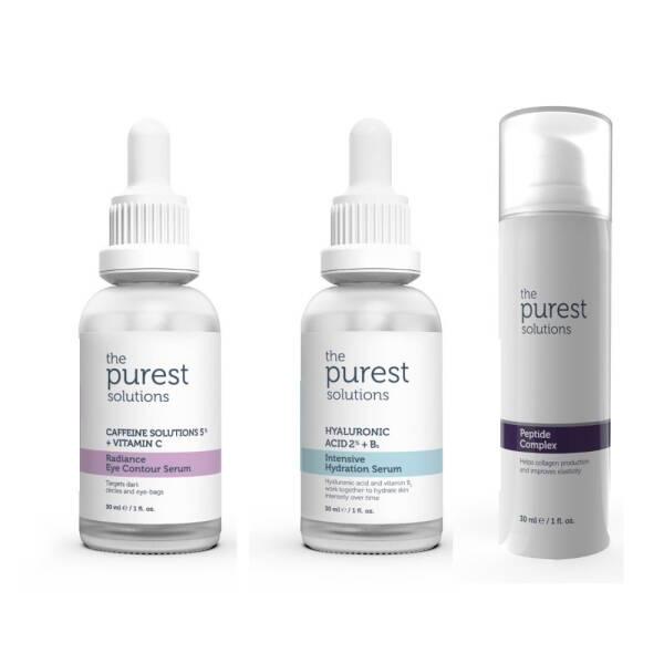 The Purest Solutions Anti-Aging and Eye Care Serum Set - Hydrating, Firming, Brightening Skincare for Mature - Face Serum