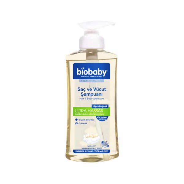 Biobaby Organic Baby Shampoo & Body Wash with Apple Extract - Gentle, Natural, 500ml - Shampoo