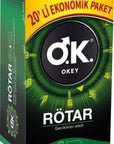 Okey Rötar Condoms, 20 Count - Latex Contraception for Safe Sex Practices Okey Rötar Condoms - Safe Sex & Contraception condoms, Okey Prezervatif, Rötar condoms, latex condoms, contraception, safe sex, Okey brand, adult protection, STI prevention, intimate health, relationship essentials, sexual health products