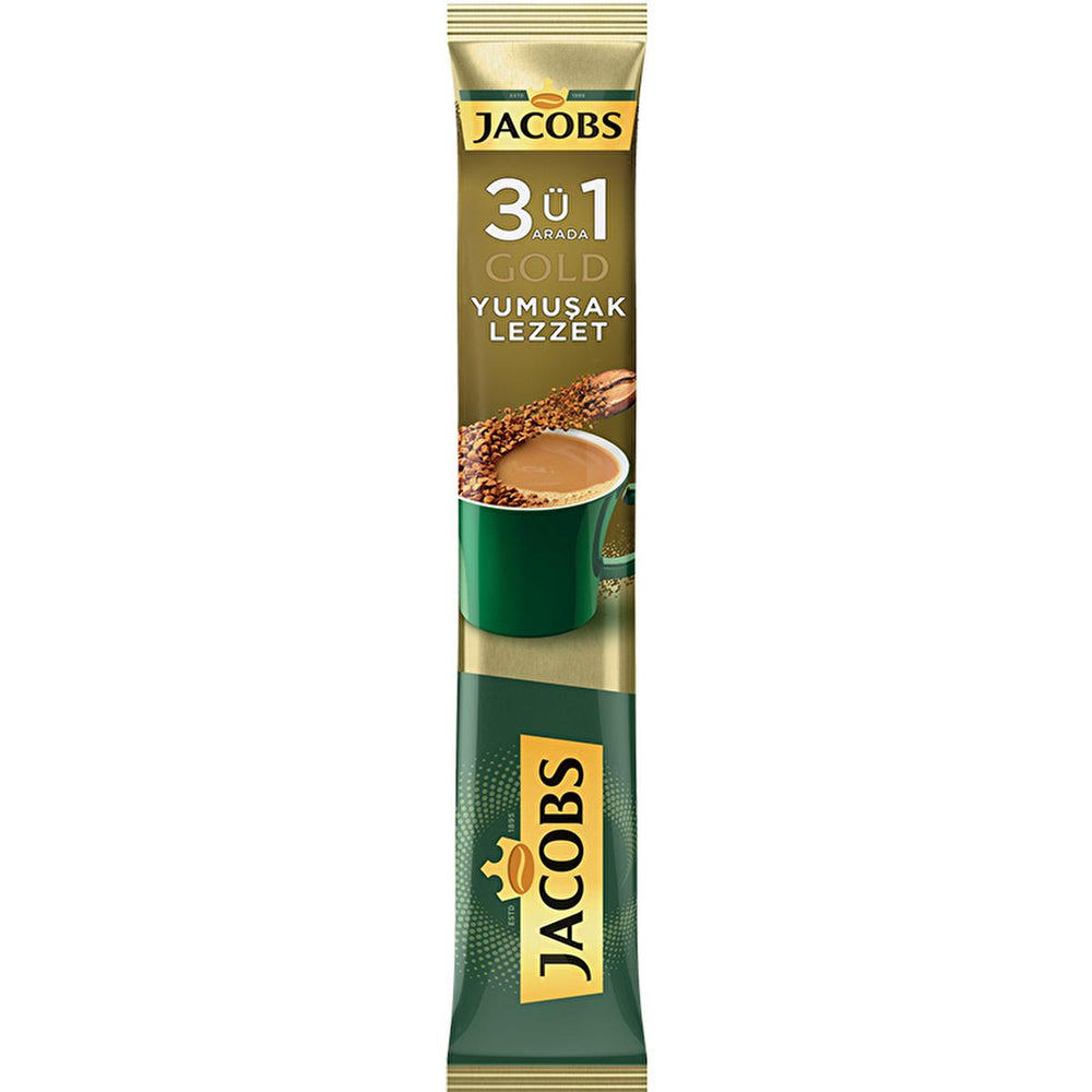 Jacobs Gold Instant Coffee 3-in-1 Soft Flavor - Convenient Coffee Solution - Food & Candy