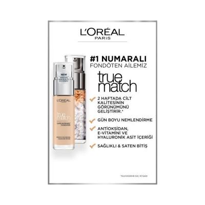 Loreal Paris True Match Foundation: 1N Ivory - Hyaluronic Acid & Vitamin E, Lightweight, Natural Look, SPF 17, Skin Tone Evener Loreal True Match Foundation - Ivory, Hydrating, SPF 17 Loreal True Match Foundation, Ivory Foundation, Hyaluronic Acid Foundation, Vitamin E Foundation, Lightweight Foundation, SPF 17 Foundation, Natural Look Foundation, 30 ml Foundation, Skin Tone Evener, Best Light Foundation, foundation, makeup, cosmetics, face makeup, hyaluronic acid, vitamin e, SPF, lightweight, natural look,