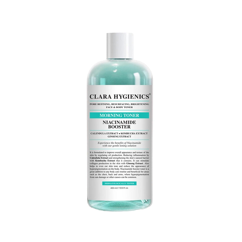Clara Hygienics Niacinamide Booster Vegan Face and Body Toner - Tightening, Natural Skincare Solution Clara Hygienics Niacinamide Booster Toner for Face & Body Vegan face toner, Niacinamide skincare, Natural beauty products, Face and body toner, Skincare tightening, Vegan skincare, Natural skincare, Skincare routine, Niacinamide benefits, Cruelty-free products, Clara Hygienics, Skincare essentials, Toner, Face care, Body care