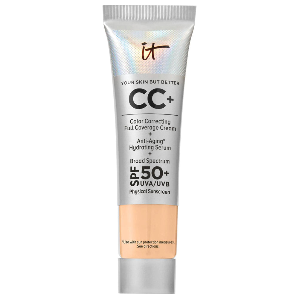 IT Cosmetics Mini CC+ Cream: Full Coverage Color Correcting Foundation with SPF 50+ - Hydrating, Anti-Aging, and Vegan! IT Cosmetics CC Cream: Full Coverage SPF 50+ Foundation CC Cream Foundation, Full Coverage Foundation, SPF 50 Foundation, Color Correcting Cream, Hydrating Foundation, Anti-Aging Foundation, Hyaluronic Acid Foundation, Niacinamide CC Cream, Vegan Foundation, Cruelty-Free CC Cream, makeup, face makeup, bb cream, cc cream, full coverage, spf, hyaluronic acid, niacinamide, vitamin e, 24 hour 