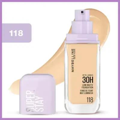Maybelline Lumi Matte Foundation - 118: Lightweight, Medium Coverage, Long Lasting Natural Matte Finish, Perfect for Oily Skin Maybelline Lumi Matte Foundation: Natural Matte Finish + Long Lasting matte foundation, long lasting foundation, lightweight foundation, Maybelline foundation, medium coverage foundation, natural matte finish foundation, oil control foundation, foundation for oily skin, foundation, makeup, beauty, cosmetics, matte finish, long-wearing, lightweight, breathable, moisturizing, medium c