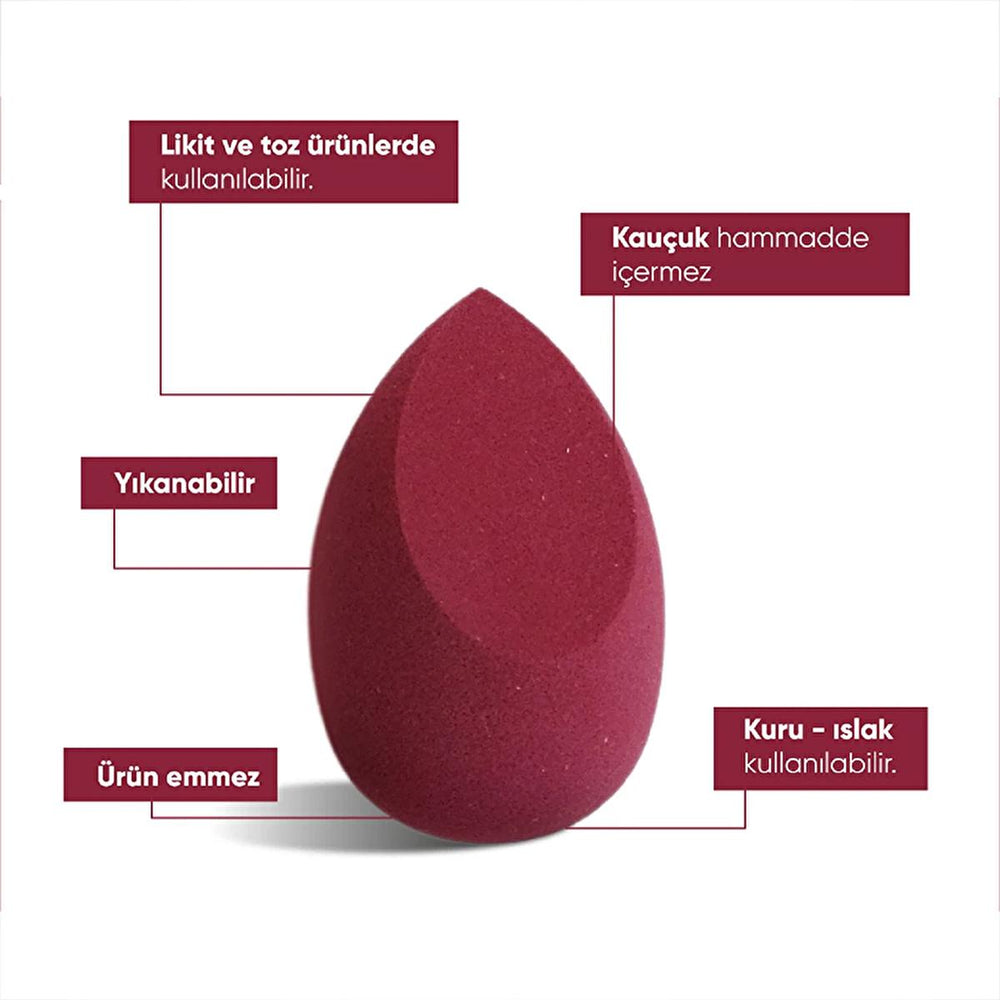 Görkito Makeup Sponge - Bordo, Beauty Blender for Flawless Makeup Application - Makeup Brush