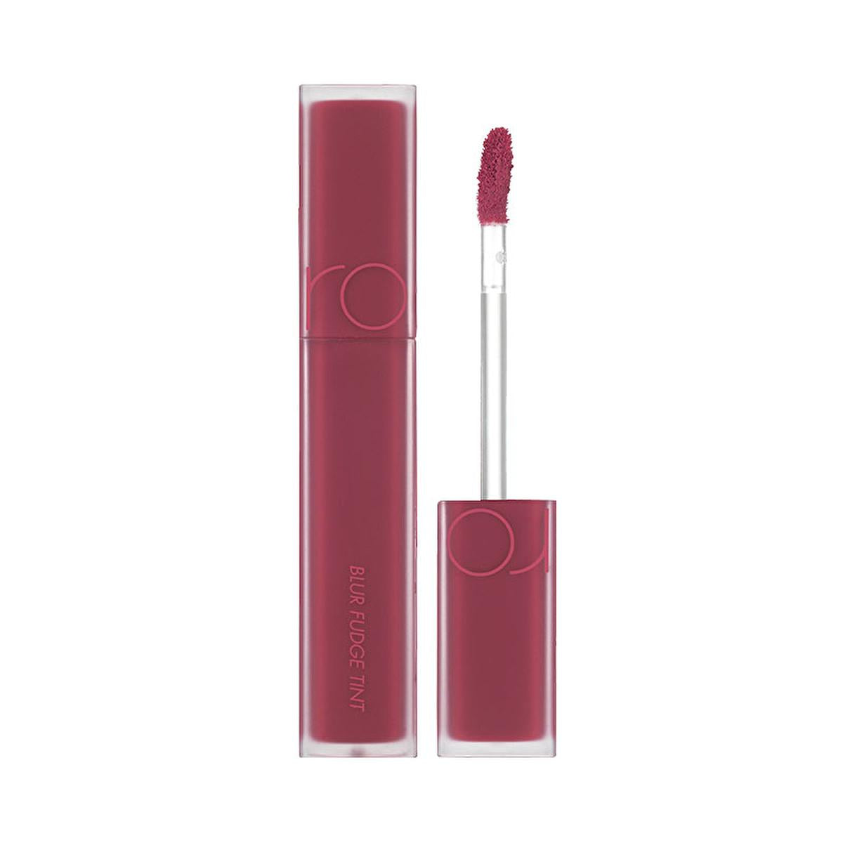 rom&nd blur fudge tint cool rose up packaging, swatch of rom&nd blur fudge tint cool rose up, rom&nd blur fudge tint applied on lips Rom&nd Blur Fudge Tint - Cool Rose Up Lip Color for Makeup Enthusiasts & Young Women | 0.34 fl. oz. Rom&nd Blur Fudge Tint - Cool Rose Up Lip Color lip-tint, matte-lipstick, romand, makeup-enthusiasts, young-women, makeup, lip-color, beauty, cool-rose-up, ai-generated