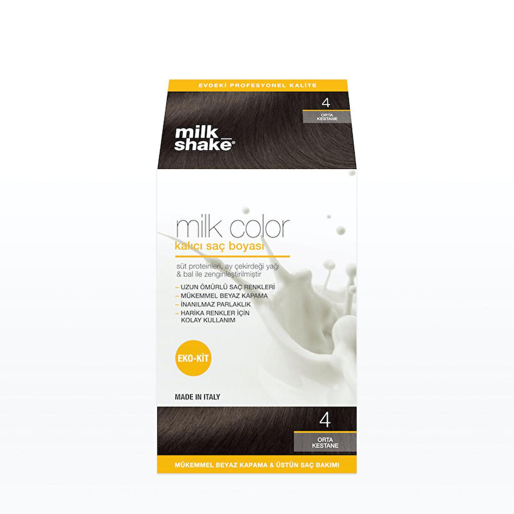 milk_shake Milk Color Permanent Hair Dye - Nourishing, Long-Lasting, Easy Application - Medium Chestnut 4 - view 2