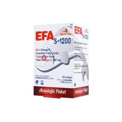 New Life Efa S-1200: High Potency Omega 3 Fish Oil Capsules | 720mg Omega-3, Gluten & Lactose-Free | Cardiovascular & Brain Health New Life Efa S-1200 Omega 3: High Potency Fish Oil for Brain & Heart Omega 3 supplement, Fish oil capsules, EPA DHA supplement, High potency Omega 3, Gluten-free Omega 3, Lactose-free Omega 3, Omega 3 fatty acids, Cardiovascular health supplement, Brain health supplement, New Life Efa S-1200, Omega-3 Supplement, Health-conscious individuals, Improve cardiovascular health, Cognit