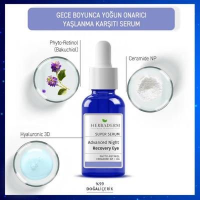 Herbaderm Eye Serum Advanced Night Recovery Serum 20ml - Anti-aging Under Eye Cream with Phyto-Retinol & Hyaluronic Acid Herbaderm Eye Serum - Anti-aging Night Recovery Serum Eye Serum, Night Recovery Serum, Anti-aging Skincare, Under Eye Cream, Natural Skincare Ingredients, Phyto-Retinol, Hyaluronic Acid, Vitamin E, Ceramid NP, Skincare for Sensitive Skin, Anti-aging Eye Cream, Dark Circle Treatment, Puffiness Reduction, Fine Line Reduction, Wrinkle Reduction, Skincare Routine, Gift for Her, Beauty Essenti