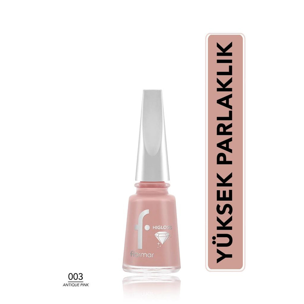 Flormar Higloss Long-Lasting Gel Look Nail Polish 003 Antique Pink