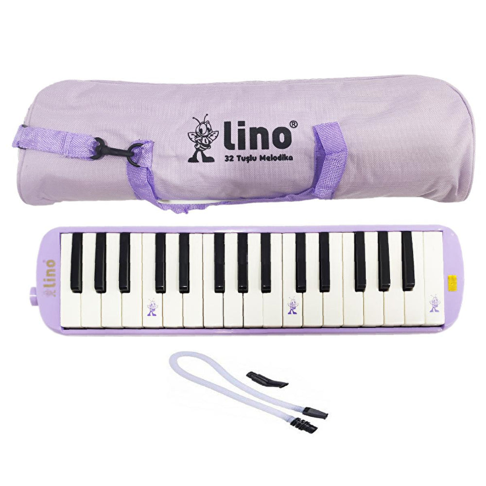 Lino Melodika 32-Key Pastel Purple Musical Instrument with Embossed Notes - Ideal for Music Education and Beginners
